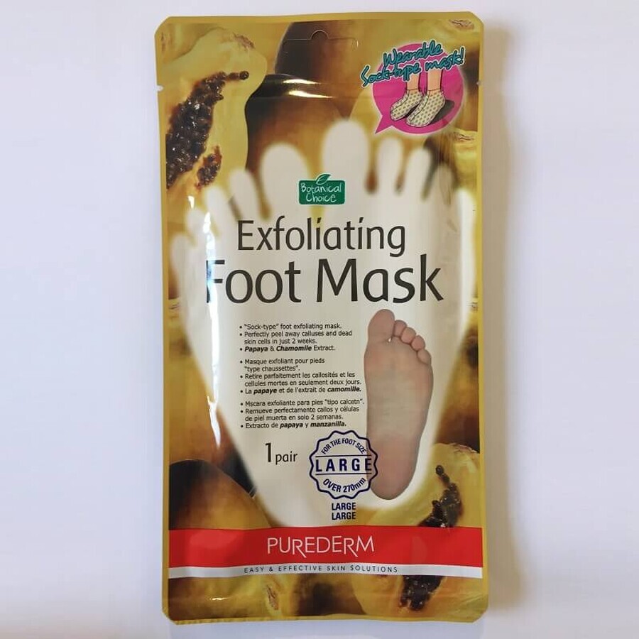 Exfoliërend masker voor kaalheidverwijdering met papaja-extract Botanical Choice, 1 paar, Purederm