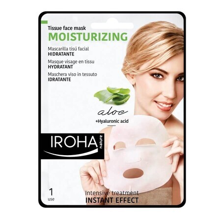 Moisturizing face mask on textile, 23 ml, Iroha