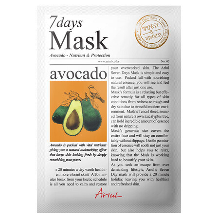 7Days Masque à l'avocat, 20 g, Ariul