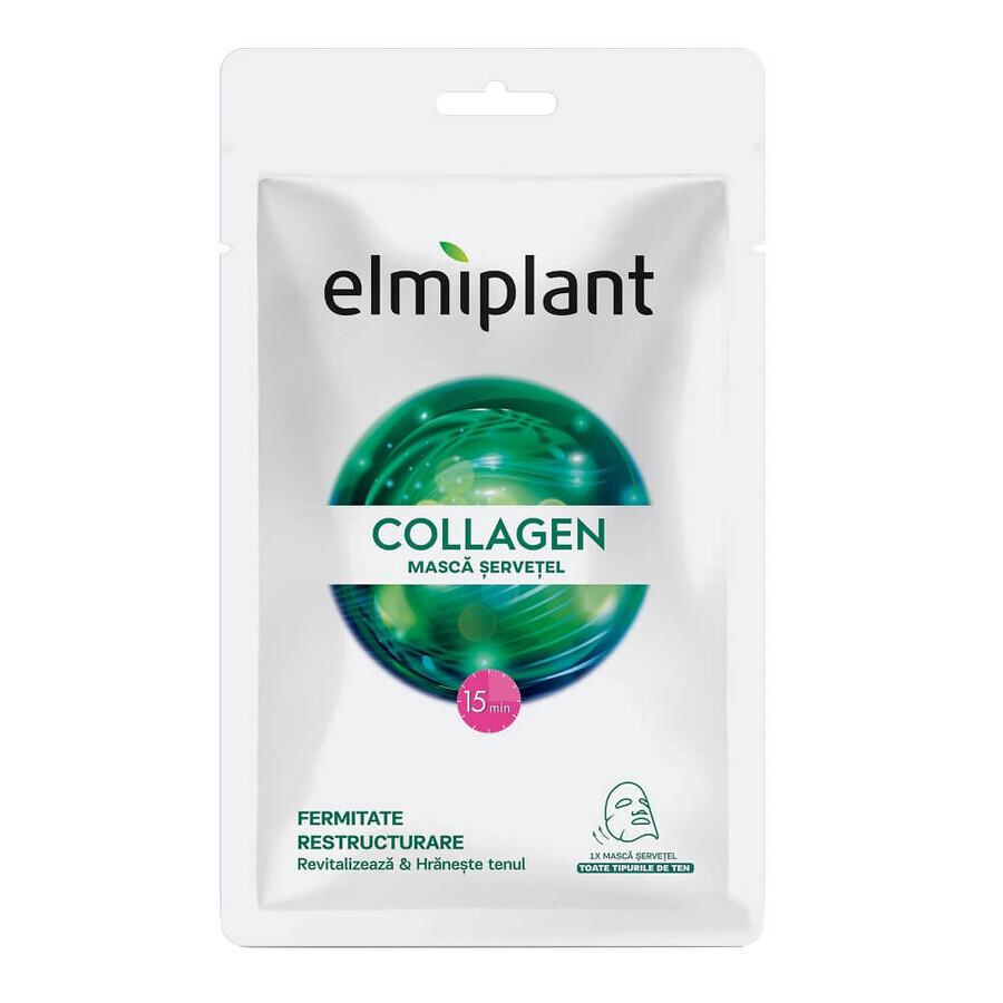 Collageenmasker voor alle huidtypes, 20 ml, Elmiplant