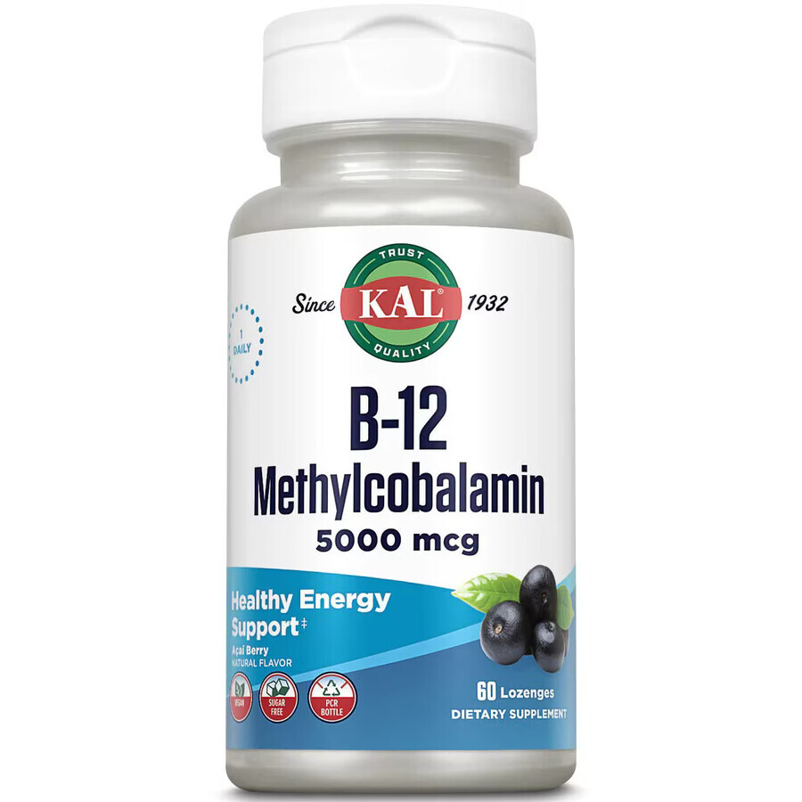 Methylcobalamine (Vitamine B12) 5000mg Kal, 60 tabletten, Secom