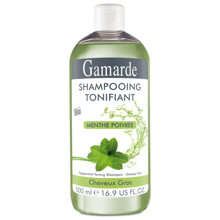 Biologische natuurlijke tonifiërende shampoo met munt, 500 ml, Gamarde