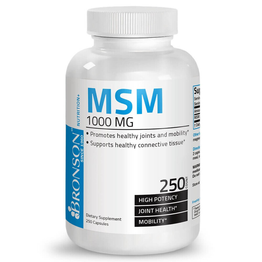 MSM 1000 mg, 250 capsules, Bronson Laboratories