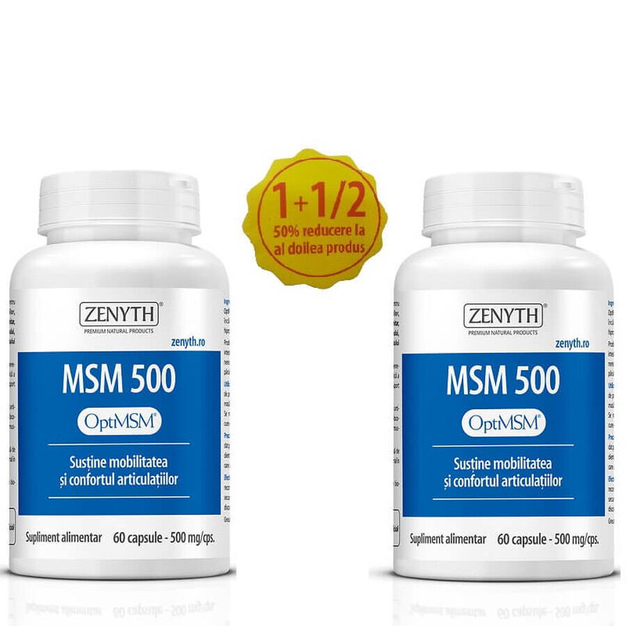 MSM 500, 60 gélules 60 gélules 50% de réduction sur le deuxième produit, Zenyth