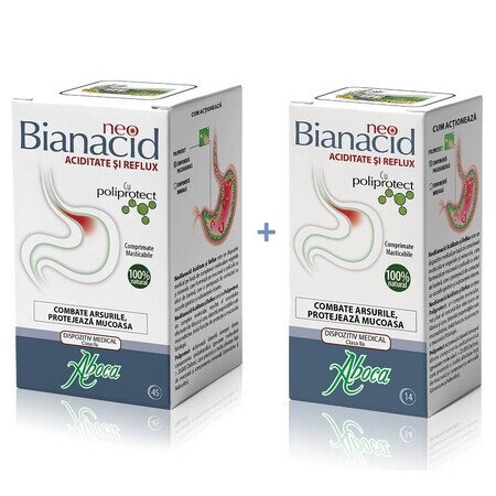 NeoBianacid met polyprotectine tegen zuurgraad en reflux, 45 tabletten, Aboca + 14 tabletten