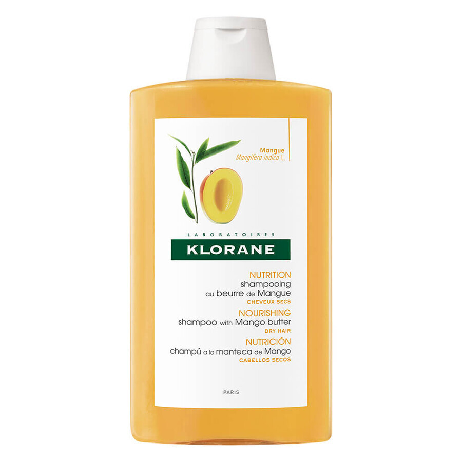 Shampooing nourrissant au beurre de mangue pour cheveux secs, 400 ml, Klorane