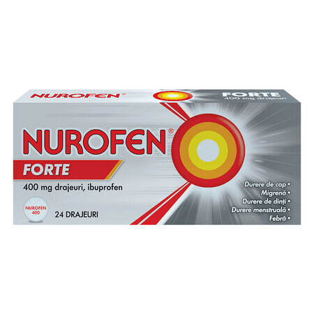 Nurofen Forte 400mg, 24 drajeuri, Reckitt Benkiser Healthcare