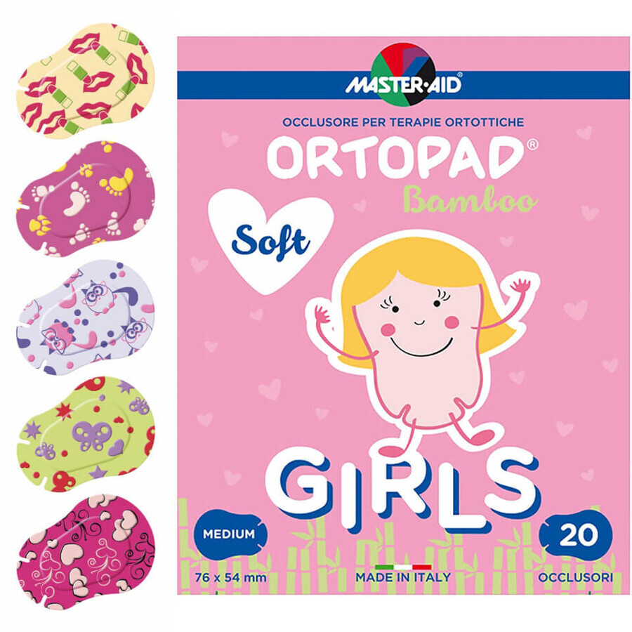 ORTOPAD SOFT Girls Master-Aid Medium, 76x54 mm, 20 pièces, Pietrasanta Pharma