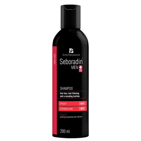 Shampooing pour hommes contre la chute des cheveux et les cheveux clairsemés Seboradin Men, 200 ml, Lara