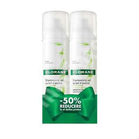 Shampoo secco al latte d'avena 150 ml + 150 ml, Klorane