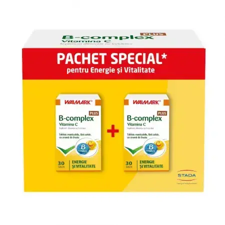 Paket B-Komplex Plus Vitamin C mit Fruchtgeschmack, 30 + 30 Tabletten (50% Rabatt auf das 2. Produkt)) , Walmark