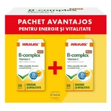 Pakket B complex Plus Vitamine C met vruchtensmaak, 30 + 30 tabletten (50% korting op het 2e product)) , Walmark