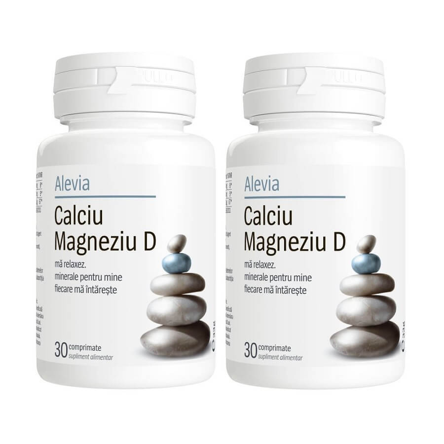 Pakket Calcium Magnesium D, 30 tabletten + 30 tabletten, Alevia
