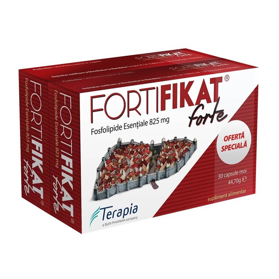 Verpakking Fortifikat Forte 825 mg, 30+30 capsules, Therapie