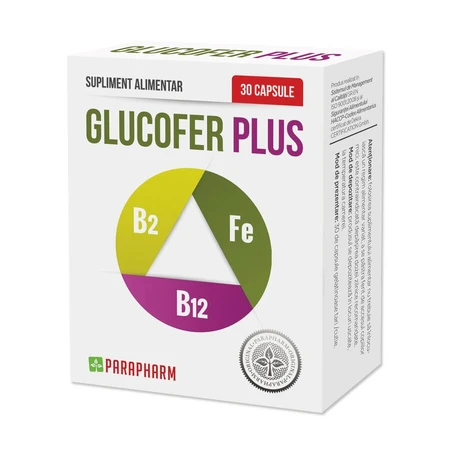 Envase Glucofer Plus, 30 + 30 cápsulas, Parapharm
