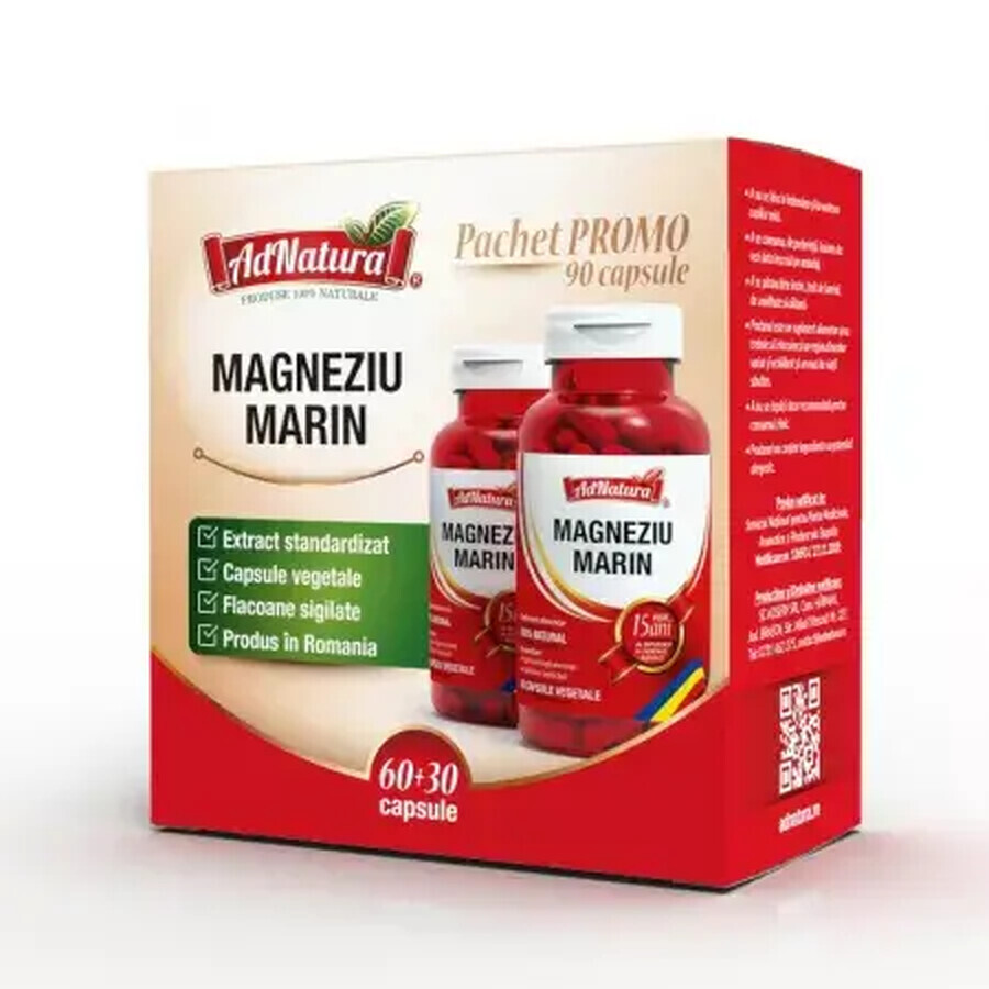 Marine Magnesium Pakket, 60 + 30 capsules, AdNatura