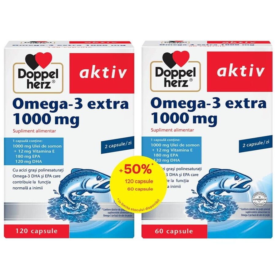 Omega - 3 Extra Pakket, 1000 mg, 120 + 60 capsules, Doppelherz Beoordelingen