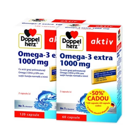 Omega - 3 Extra, 1000 mg, 120 + 60 Kapseln, Doppelherz