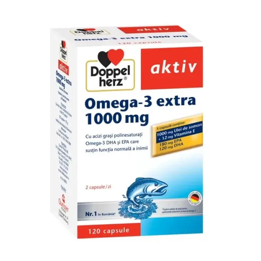 Omega - 3 Extra, 1000 mg, 120 + 60 Kapseln, Doppelherz