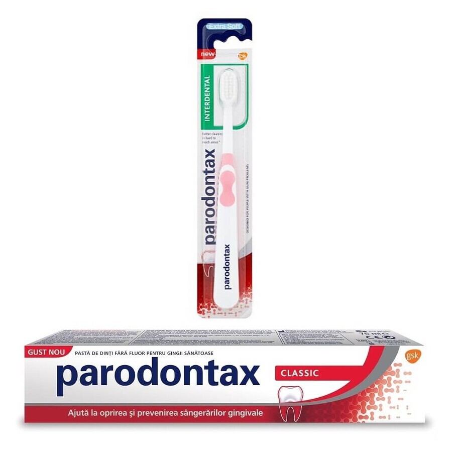 Parodontax Classic Tandpasta 75 ml + Interdentale Tandenborstel Parodontax, Extra Zacht, Gsk