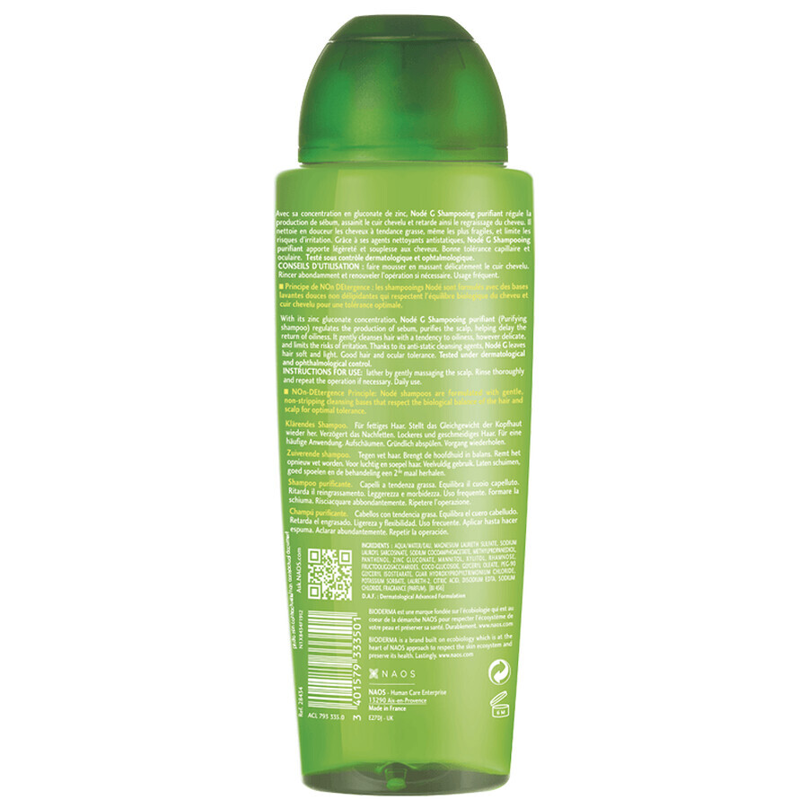 Bioderma Node G Sampon purifiant pentru par gras, 400 ml