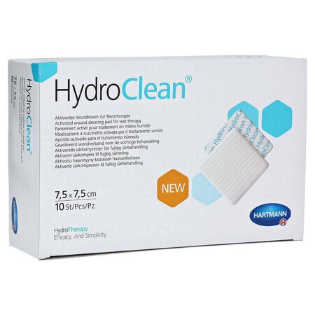 HydroClean Advance Feuchttherapie-Aktivverband 7,5x7,5 cm (609768), 10 Stück, Hartmann