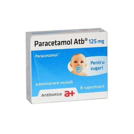 Paracétamol 125 mg, 6 suppositoires, Antibiotice SA