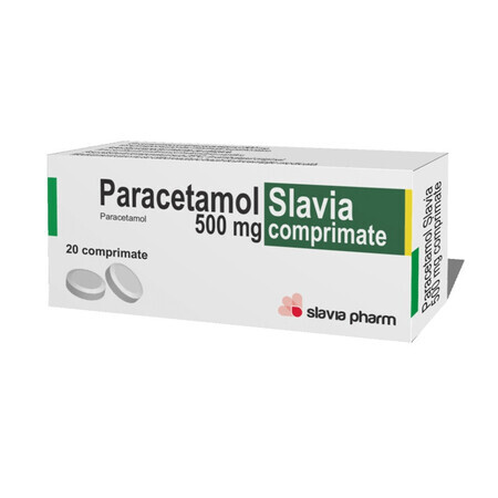 Paracétamol 500 mg, 20 comprimés, Slavia Pharm