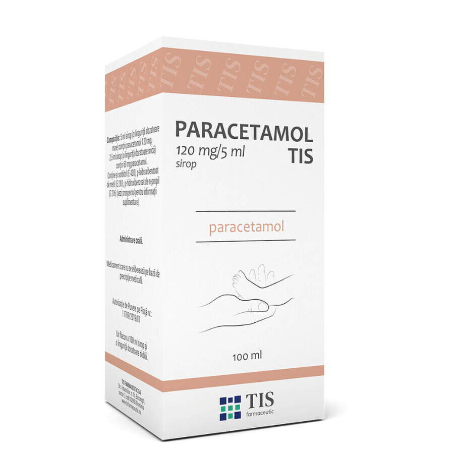 Paracetamolo Tis, 120 mg/5ml, 100 ml, Tis Farmaceutic