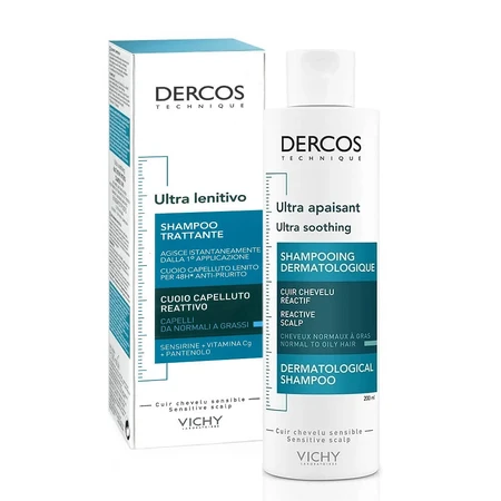Ultra łagodzący szampon do włosów suchych Dercos Ultra Soothing, 200 ml, Vichy: ceny i cechy