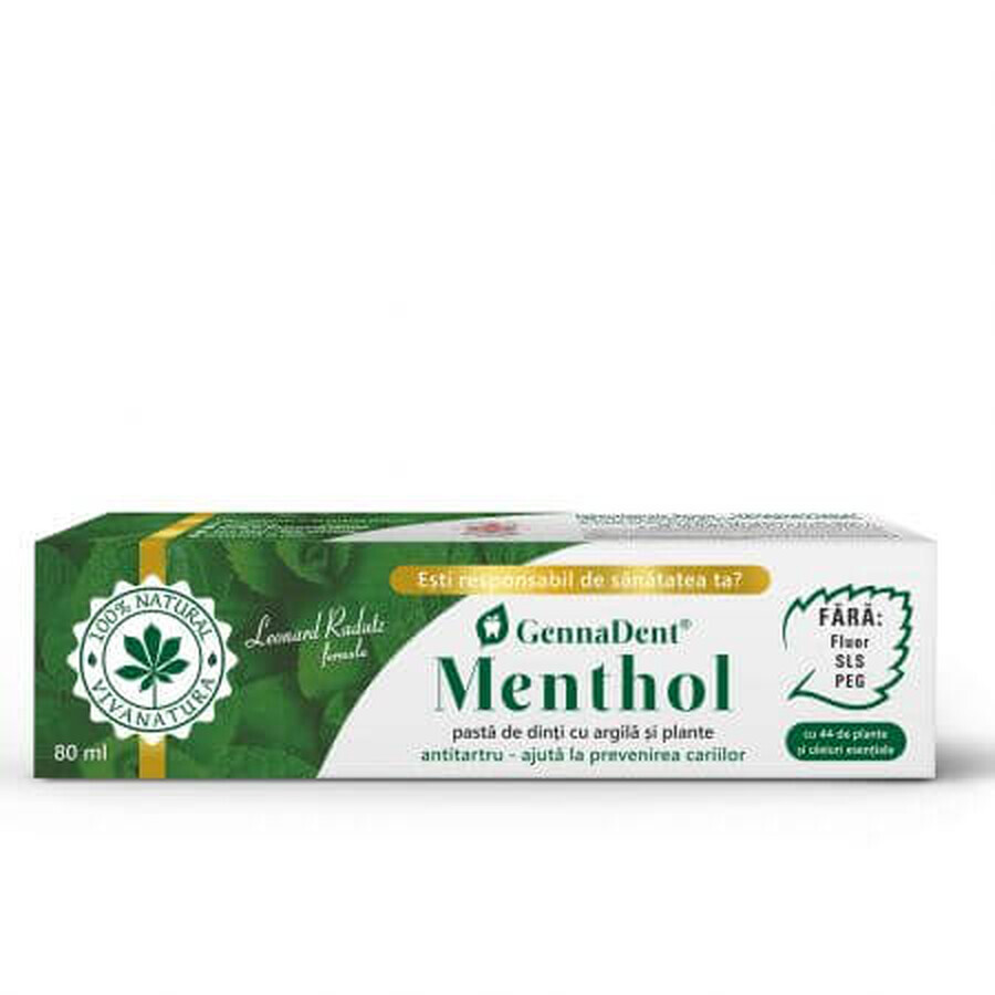 Toothpaste GennaDent Menthol, 80 ml, Vivanatura