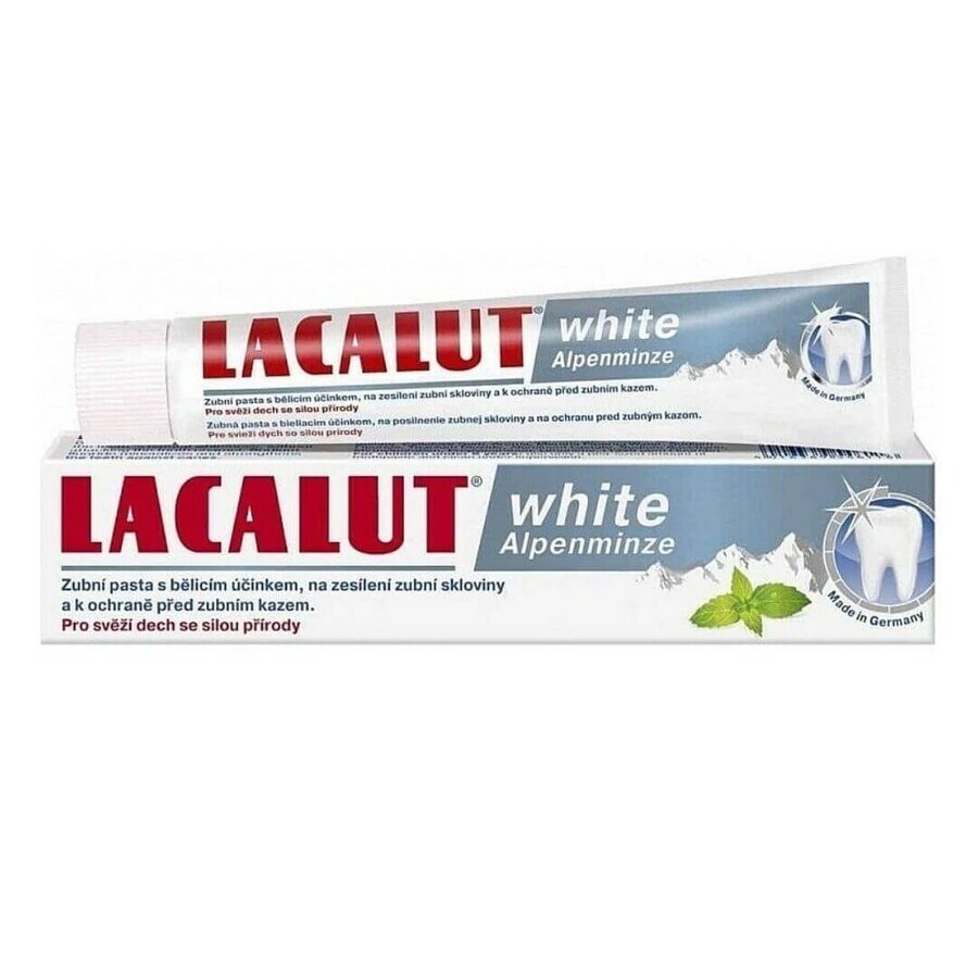 Lacalut Witte Alpenminze medicinale tandpasta, 75 ml, Theiss Naturwaren