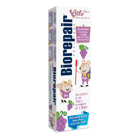 Biorepair Kids Dentifricio Anti-Carie 0/6 Anni al gusto d'Uva, 50ml