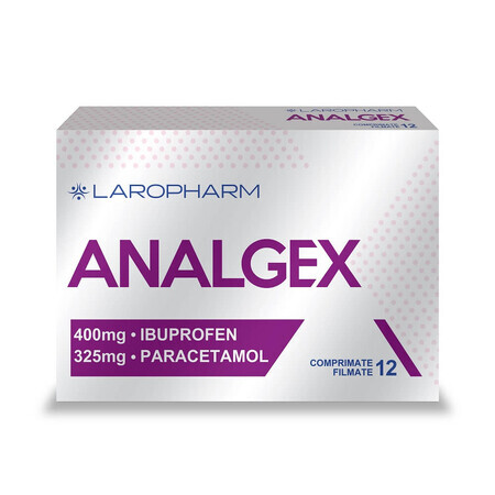 Analgex 400 mg/325 mg, 12 compresse rivestite con film, Laropharm