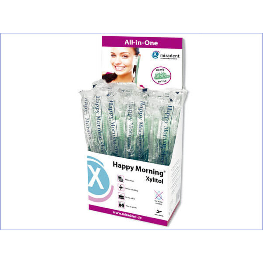 Happy Morning Miradent Xylitol disposable toothbrushes, 50 pcs, Hager & Werken