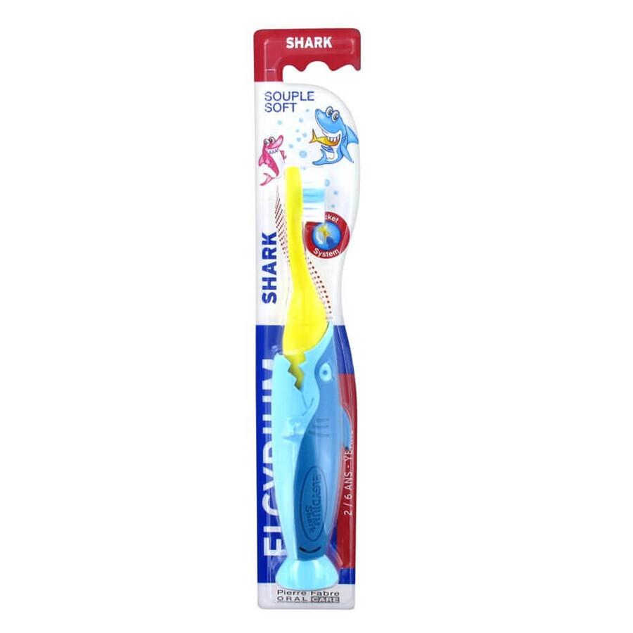 Spazzolino da denti per bambini Shark, 2-6 anni, Soft, Elgydium Kids