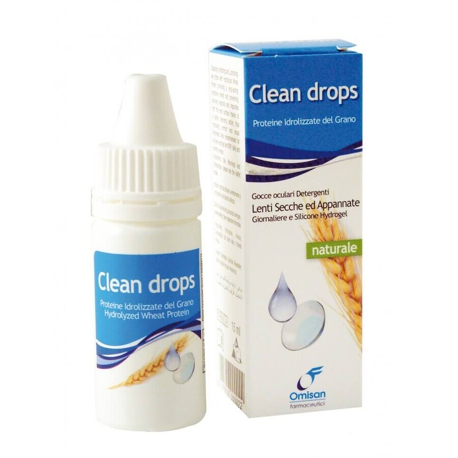 Oogdruppels met tarweproteïnen, Clean Drops, 15 ml, Omisan Farmaceutici
