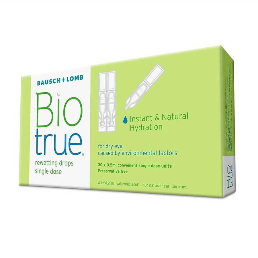 Biotrue Gouttes ophtalmiques 0,5 ml, 30 pcs, Bausch + Lomb