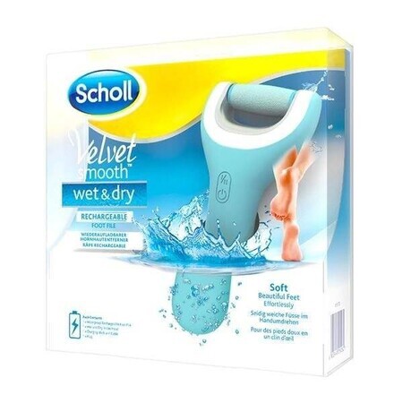 Wiederaufladbare elektronische Feile für nasse und trockene Füße Velvet Smooth, Scholl