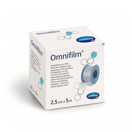 Hypoallergene pleister op transparante poreuze film steun Omnifilm (900434), 2,5cmx5m, Hartmann