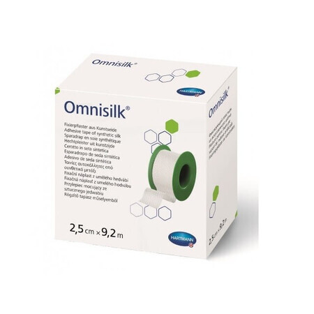 Hypoallergenes Pflaster auf Seidenunterlage Omnisilk (900419), 2,5cmx9,2m, Hartmann