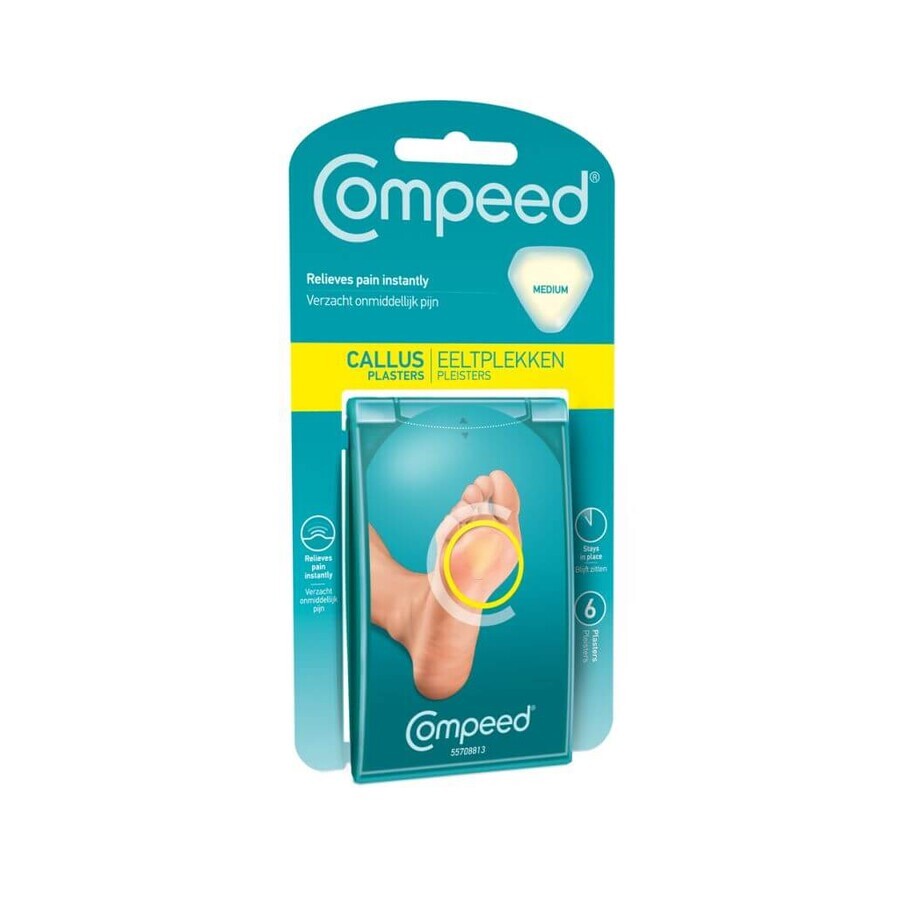 Plasturi bataturi superficiale medii difuz delimitate Mediu, 6 bucati, Compeed