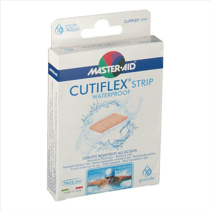 Cutiflex Strip Master-Aid waterdichte pleisters, 78x26 mm, 10 stuks, Pietrasanta Pharma