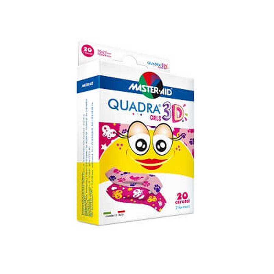 Patches pour bébés Quadra 3D Girls Master-Aid, 20 pièces, Pietrasanta Pharma