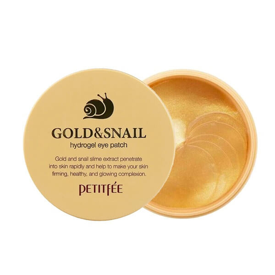 Patchs pour les yeux avec de l'or et de l'extrait d'escargot, 60 pièces, Petitfee