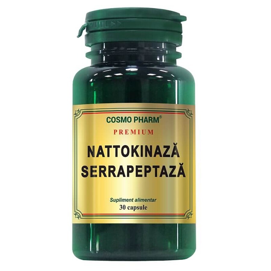 Premium Nattokinase Serrapeptase, 30 gélules végétales, Cosmopharm Évaluations