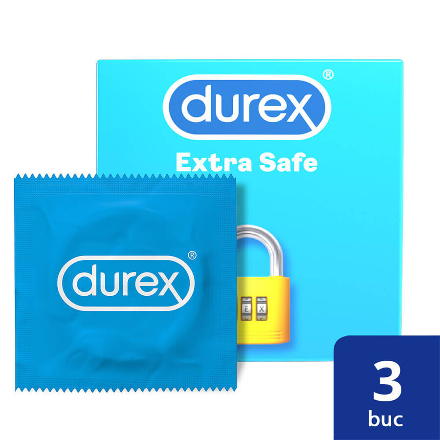 Préservatif Extra Safe, 3 pièces, Durex