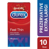 Préservatif Feel Thin XXL, 10 pièces, Durex