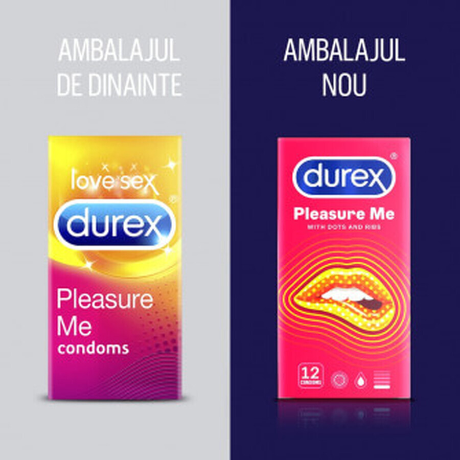 Prezervative Pleasure Me, 12 bucati, Durex