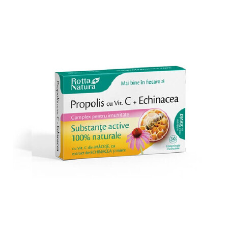 Propolis met vitamine C, Echinacea en honing, 30 tabletten, Rotta Natura
